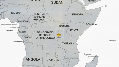 Rwanda Breaking News Map Vídeos de archivo 291427873