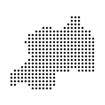 Rwanda dotted vector map Stock Illustration