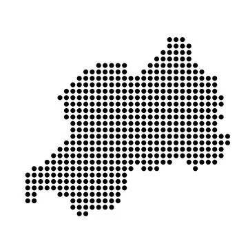 Rwanda dotted vector map Stockillustratie