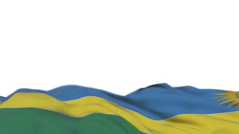 Rwanda fabric flag waving on the wind loop. Rwandan embroidery stiched cloth  Video stock 195010167