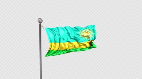 Rwanda Flag  Animation Loop Include Alpha 3D Rendering Stock-Footage 312094509