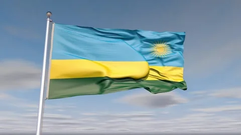 Rwanda Flag Animation With Sky And Cloud Video stock 272843708