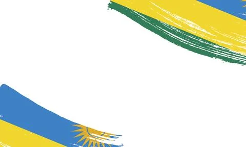 Rwanda Flag with Brush Stroke Effect, Grunge brush stroke. Watercolor paint.. 스톡 일러스트