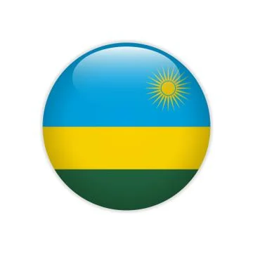 Rwanda flag on button Illustrazione stock