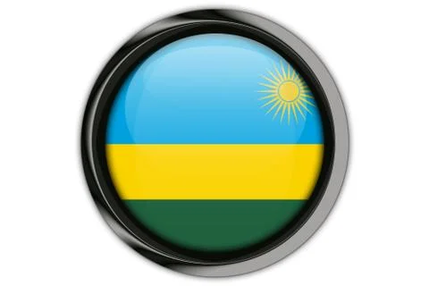 Rwanda  flag in the button pin Isolated on White Background Fotos Stock