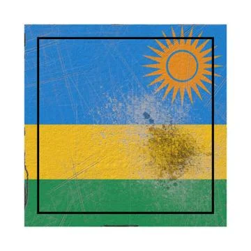 Rwanda flag in concrete square Stock Illustration
