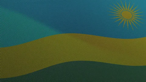 Rwanda Flag Digital Particle Waving Seamless Loop Animation on Black Backgrou 库存影片 339303323