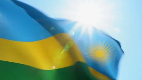 Rwanda Flag Flapping Stock Footage 118957724