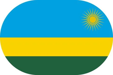 Rwanda flag in flat oval design Stock Illustration