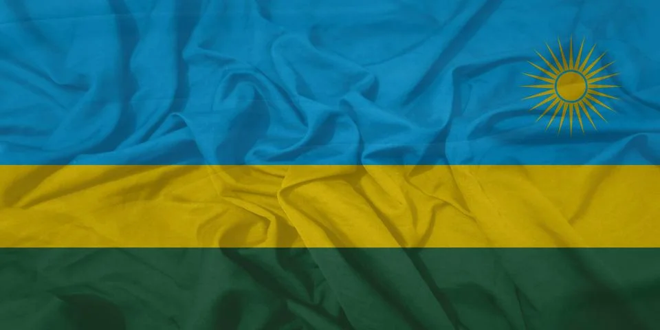 Rwanda  Flag floating wind wave Stock Photos