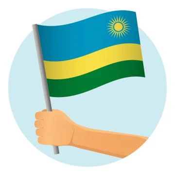 Rwanda flag in hand Stock Illustration