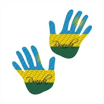 Rwanda flag hand vector Stock-Illustration