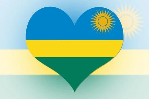 Rwanda flag heart Stock Illustration