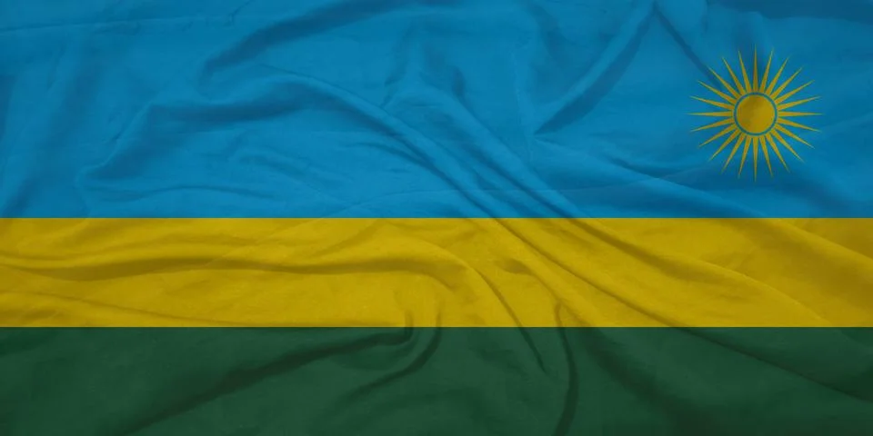 Rwanda Flag moving in wind Stock Photos