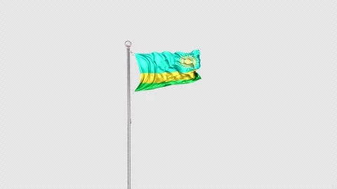 Rwanda   Flag Pole  Animation Include Alpha 3D Rendering Stock-Footage 312094020