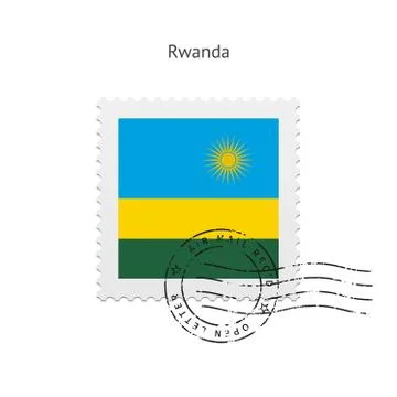 Rwanda Flag Postage Stamp. Stock-Illustration