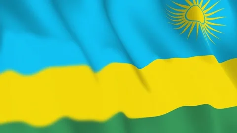 Rwanda Flag Seamless Loop 4k 60fps on Sky Background Stock Footage 340349439