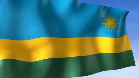 Rwanda Flag - Set of 3 Angles with Masks [3WaveSeries] Stock Footage 106052679