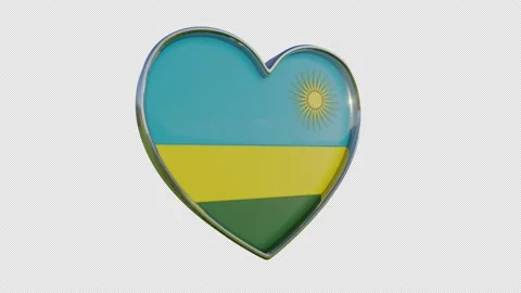 Rwanda Flag in the Shape of 3D Heart. Stock Footage 142793961