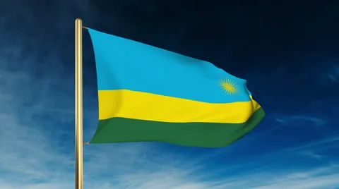 Rwanda flag slider style. Waving in the wind with cloud background animation Stock-Footage 48911175