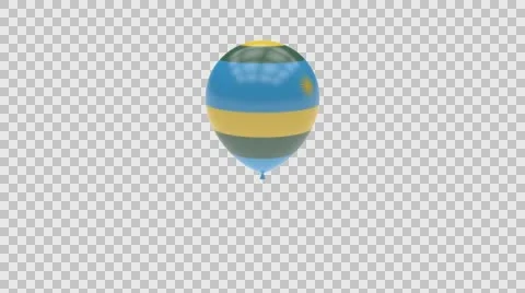 Rwanda flag textured balloon rotating Alpha Video stock 61530784