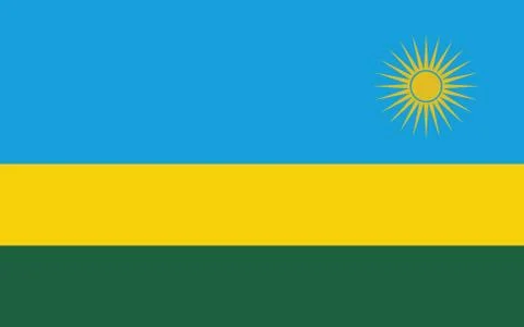 Rwanda flag vector graphic. Rectangle Rwandan flag illustration. Rwanda count Illustrazione stock