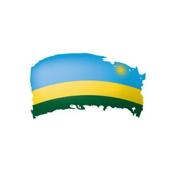 Rwanda flag, vector illustration on a white background. Stock Illustration