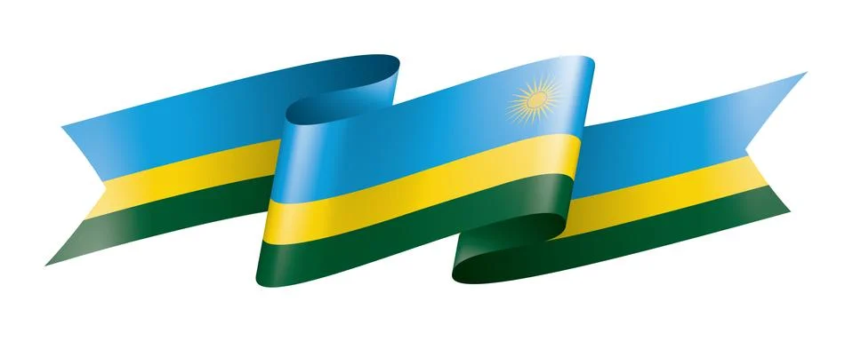 Rwanda flag, vector illustration on a white background Stock Illustration