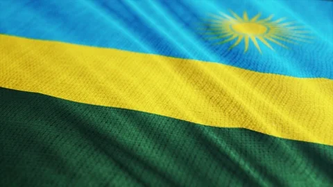 Rwanda flag is waving 3D illustration. Stock Footage 106777472