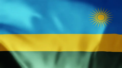 Rwanda flag is waving 3D seamless loop animation footage 4k. Stock-Footage 256783444