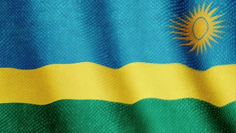 Rwanda flag waving animation Stock Footage 77615995