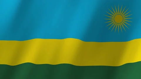 Rwanda flag waving animation Stock Footage 221989482