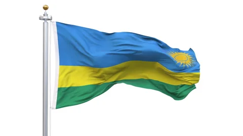 Rwanda flag waving looping with transparent background. 库存影片 346881287