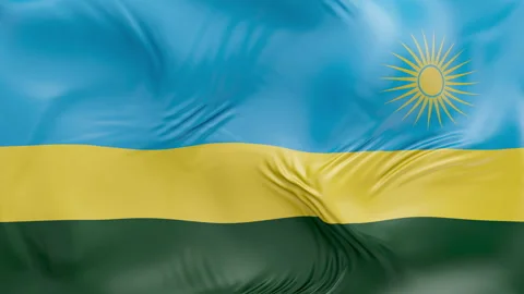 Rwanda flag waving Seamless silk flag 3d animation slow motion Looping 動画素材 337773433