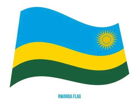Rwanda Flag Waving Vector Illustration on White Background. Rwanda National Flag Stock Illustration