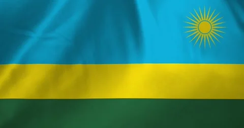 Rwanda flag waving with the wind background loop video animation Stockbeeldmateriaal 327173382