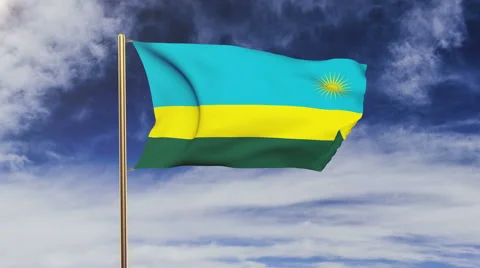 Rwanda flag waving in the wind. Green screen, alpha matte. Loopable animation Stock-Footage 48911276