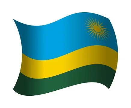 Rwanda flag waving in the wind Иллюстрация