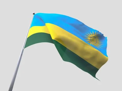 Rwanda flying flag isolate on white background Stock-Illustration