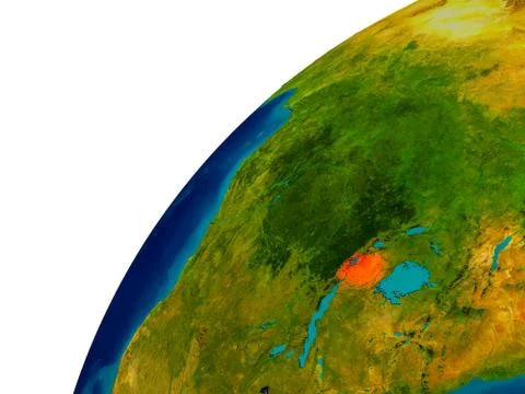 Rwanda on globe Stock Illustration