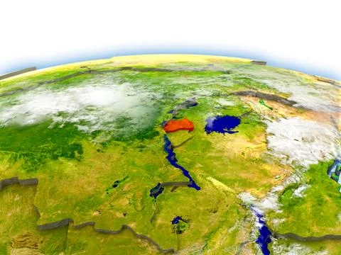 Rwanda on globe Foto stock