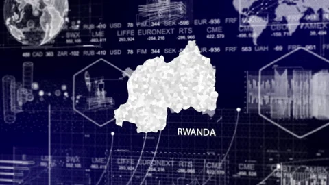 Rwanda Guinea Map Animation Loop | Growth, GDP, Oil Economy &amp; Development Stock Footage 331564851