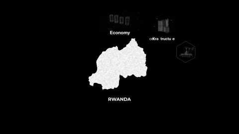 Rwanda Guinea technology map with animated charts Stock Footage 340996931