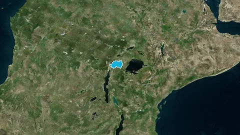 Rwanda Highlighted on World Map Zoom Animation 4K 库存影片 330383427