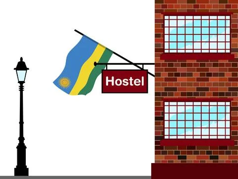 Rwanda Hostels Vector Illustration Stock Illustration