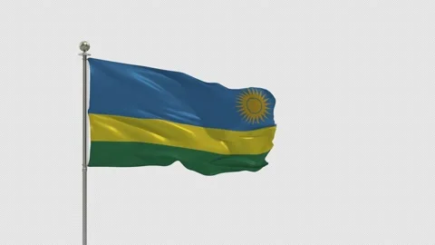 Rwanda Looping Of The Waving Flag Pole W... | Stock Video | Pond5