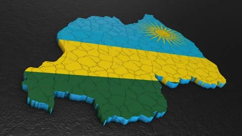 Rwanda map 3d. 3d map of Rwanda. Stock Footage 274900234