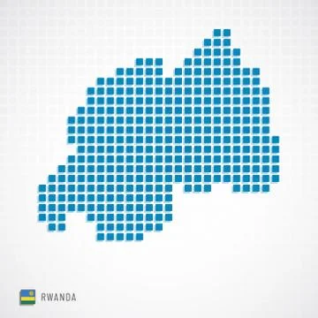 Rwanda map and flag icon Illustrazione stock