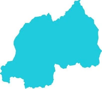 Rwanda MAP in Blue, Country Map, Rwanda, Border Map, Border line of Rwanda,.. Illustrazione stock