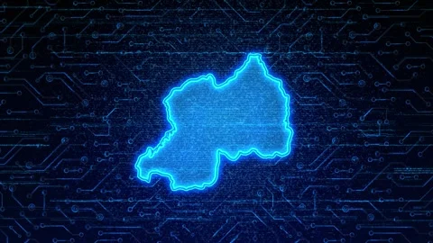 Rwanda Map Digital Technology Opener Stock Footage 335081984